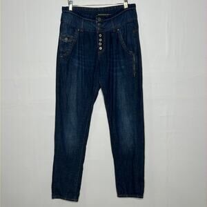 Zara denim rules by‎ TRF baggy high waist size 4 pants.